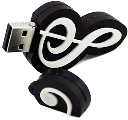 Novelty and Cute Music Note Shape 32GB USB 2.0 Flash Drive Date Storage Pen Drive Memory Stick Pendrive Thumb Drive U Disk Gift (Black)