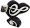 Novelty and Cute Music Note Shape 32GB USB 2.0 Flash Drive Date Storage Pen Drive Memory Stick Pendrive Thumb Drive U Disk Gift (Black)