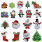 Pveath Aufnäher zum Aufnähen und Aufbügeln für Weihnachten 18-TLG. Santa Schneemann-Baum-Weihnachtsgirlande Aufnäher zum Aufbügeln Aufnäher zum Aufnähen für Jeanskleidung