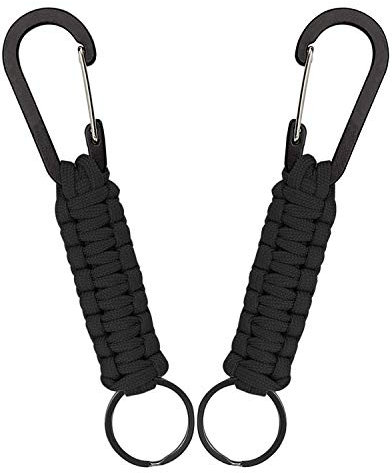 XCOZU 2 Pack Paracord Keychain, Paracord Lanyard with Snap Hook Carabiner Clips for Outdoor Survival, Camping, Hiking