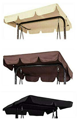 Replacement Canopy For Swing Seat 2 & 3 Seater Sizes Garden Hammock Cover (114 * 164 * 15CM, Beige)
