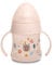 Suavinex, First Biberon à Anses, Tasse d'Apprentissage avec Bec Souple en Silicone. Biberon d'Apprentissage avec Système Anti-Colique. 150 ml. +4 Mois. Forêt Rose
