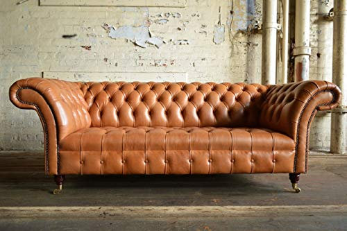 jvmoebel Chesterfield Design Polster Couch Leder Sofa Garnitur Luxus Textil Sofas #164
