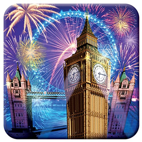 3D LiveLife Kork Matte - London Eye & Big Ben von Deluxebase. Linsenförmige-3D-Kork London Untersetzer. rutschfeste Getränkematte mit Originalkunstwerk lizenziert vom bekannt Künstler Michael Searle