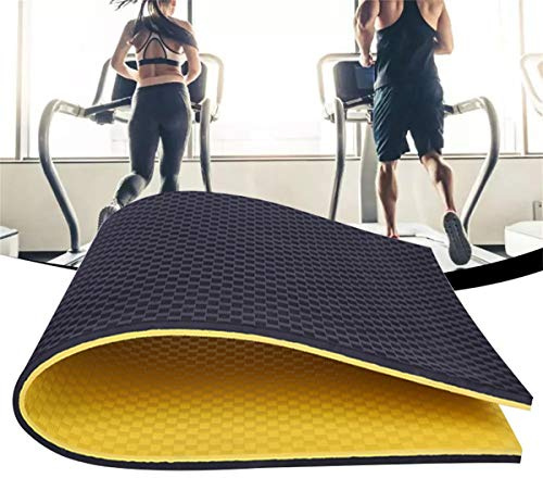 PPGE Home Laufband Matte Schalldämmend 2.5 cm Dick Fitnessgeräte Unterlage Dämpfungsmatte Bodenschutzmatte Antivibrationsmatte Antirutschmatte Yoga Unterlegmatte B-200×100×2.5 cm