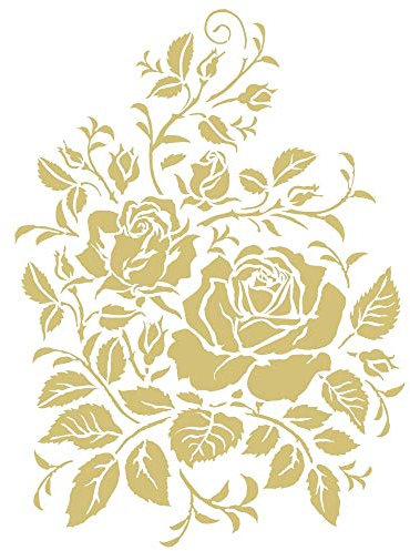 Ideen mit Herz Metallic Bügeltransfer | glänzend | DIN A4 | Textilien wie T-Shirts & Taschen mit Bügelmotiven verzieren | Bilder schnell & einfach aufbügeln | DIY Textildesign (Rosen 02 | gold)