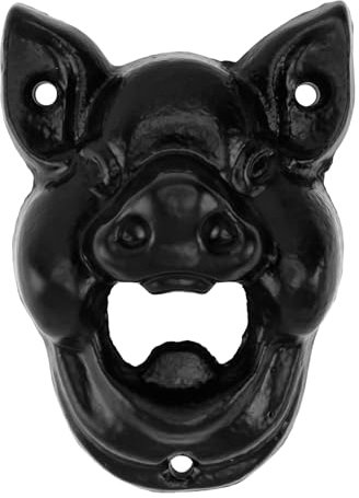 Amosfun - Abridor de Botellas de Metal Fundido para Montar en laared, Diseño Vintage de Cabeza de Animal Ideal como Obsequio