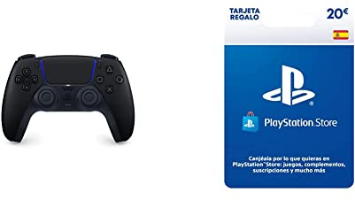Sony Playstation 5-Mando inalámbrico DualSense Midnight Black-Exclusivo para PS5+Tarjeta Prepago PSN 20€