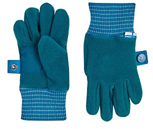 Finkid Sormikas Blau - Warme atmungsaktive Kinder Fleece Fingerhandschuhe, Größe M - Farbe Deep Teal - Seaport