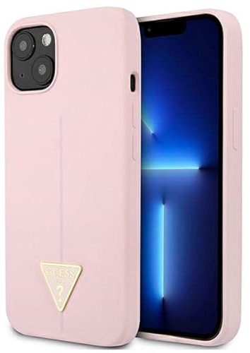 GUESS GUHCP13SSLTGU Hard Case for iPhone 13 Mini 5.4 Inches Purple/Purple Silicone Triangle