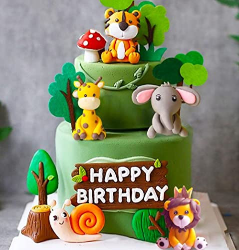 JeVenis Jungle Deko Kuchen Safari Jungle Deko Kuchen Tortendeko Jungle Safari Jungle Birthday Jungle Deko Geburtstag Safari Deko Geburtstag, Yellow, JeVenis-OITTG6+498+75