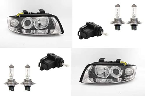 Johns, Scheinwerfer passend für Audi A4 8E 00-04 + H7 H7 Set Links Rechts m. Stellmotor