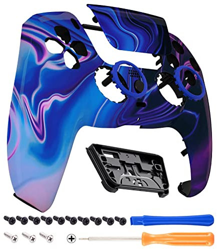 eXtremeRate Luna Re-Design Front Hülle für ps5 Controller BDM-010/020/030/040/050, Ersatzgehäuse&Touchpad&Accent-Ring, Custom integrierend Case Cover Zubehör für ps5 Controller-Ursprung des Chaos
