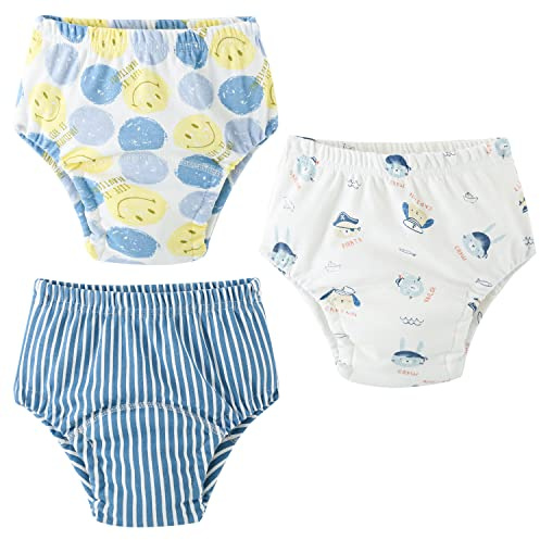 Yealoo Töpfchen Trainingshose Baby Kleinkind 3er Pack Töpfchentraining Unterhosen Windelhöschen Waschbare Atmungsaktiv