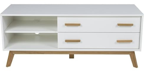 Paris Prix Meuble TV Design Kensal 130cm Chêne & Blanc