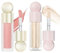 Ofanyia 2Pcs Liquid Blush Highlighter, Soft Cream Highlighter Blush Face Makeup, Moisturizing Lightweight Blendable Feel, Easy to Blend Soft Velvet Liquid Blusher for Cheek
