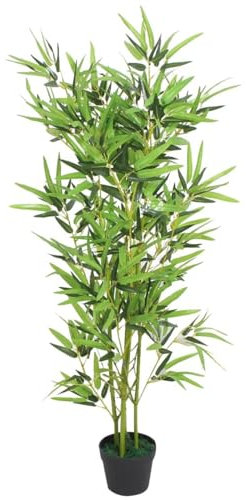 Homgoday Künstliche Bambuspflanze mit Topf 120 cm grün