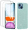 Compatibile con Cover iPhone 15 Silicone Glitter, Custodia iPhone 15 with 2 Pack Tempered Screen Protector,Brillantini 3 in 1 Full Body Protezione Case (verde)