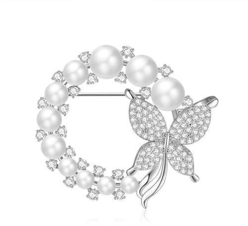 Prosy Kleidung Schmetterling Brosche Party Kleid Kristall Strass Brosche Der Zauberer von Oz Kragen Pins für Frauen und Mädchen (A-Silber)