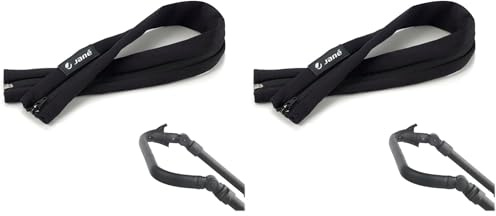Jané Funda Poliéster Negro para Manillar Cerrado, Tejido Resistente, Fácil Instalación (Paquete de 2)