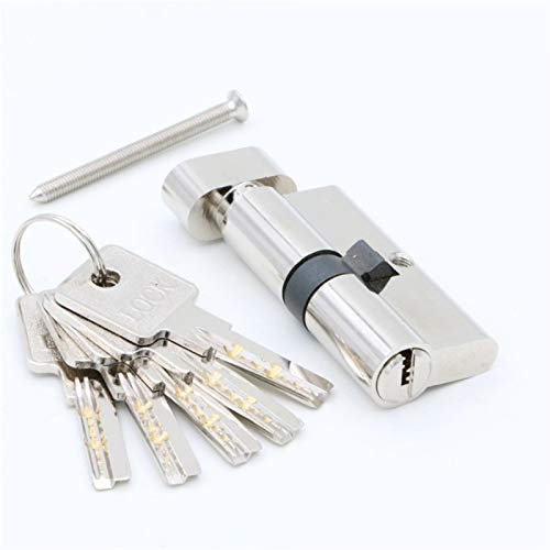 Knaufzylinder LäNge,Zylinderschloss Türbeschläge 60 70 80 90 mm Sicherheits-Kupfer-Türschloss Zylinderinnen Schlafzimmer Wohnzimmer Verriegelungsgriff Brass Key Locking Türschloss Ersatzzubehör (Colo