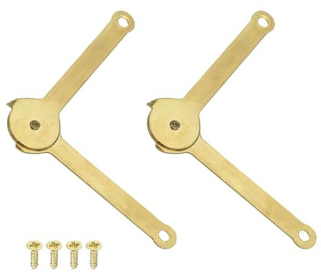 PATIKIL Tapa Soporte Bisagra 2.7 x 0.3, 2 Paquete Metal Tapa Soporte Bisagra 180 Grados Giratoria Bisagra para Gabinete Joyería Caja Decoración Maleta, Oro