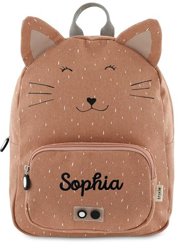 upstitch studio Trixie Sac à dos et gourde pour enfants, sac à dos de maternelle, sac à dos et gourde pour enfants, personnalisables avec nom individuel ou en kit, chat, Rucksack BIG