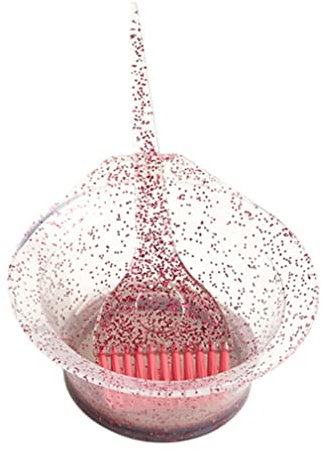 hair color mixing bowls Hair Coloring Dyeing Kit Salon Hair Dye Brush Bowl Set Hairdressing Styling Accessories 2PCS Red