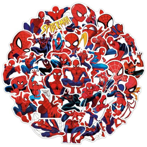 100 Stück Spider-Man Aufkleber Classic Wasserfeste Vinyl Sticker für Laptop, Telefon, Wasserflasche, Skateboard, Koffer, Gitarre, Pad, Niedliche, Scrapbook Aufkleber für Kinder Gastgeschenke Mitgebsel