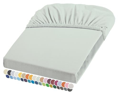 liebling Elasthan Spannbetttuch 120x200 bis 130-220 cm, mit Rundumgummizug, Blickdicht faltenfrei & atmungsaktiv, Ökotex 100, Matratzen bis 26 cm Höhe, Pastell grün