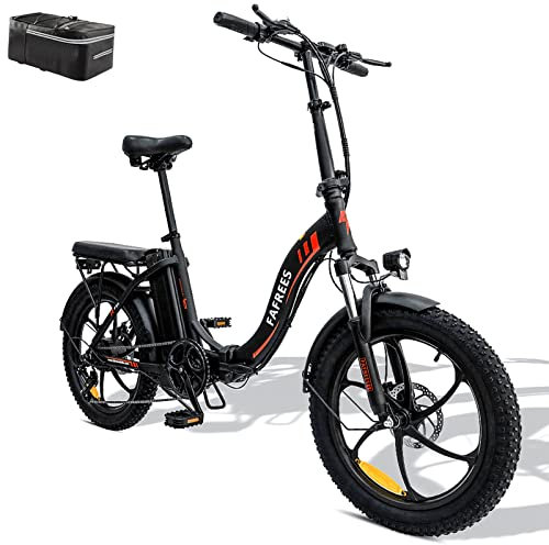 Fafrees [ Offiziell F20 Fatbike Herren E-Bike Klapprad 20 Zoll mit 36V 16AH abnehmbarem Akku für Pendeln, Damen E Bike Klappbar 250W, 25km/h Mountainbike 150kg, Ebike Citybike Bremslicht (Schwarz)