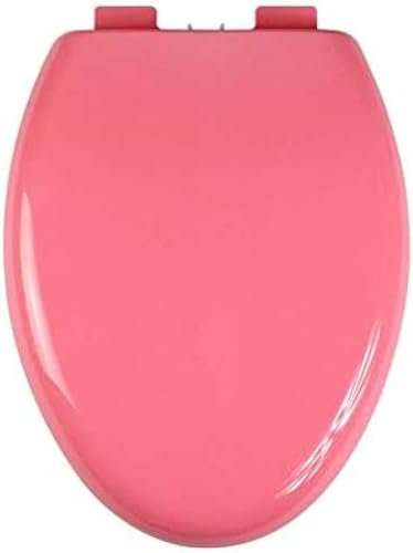 Soft Close Elongated Toilet Seat with Double Thick Design Easily Removable Pink Color Sensational Upgrade