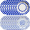 Vintage Floral Paper Plates, 16pcs Chinese Style Blue and White Porcelain Paper Plates, Snack Dessert Food Trays for Afternoon Tea Party Birthday Wedding