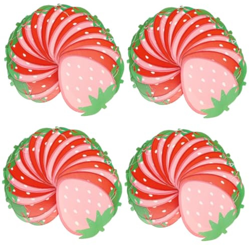 ifundom 16pcs Strawberry Themed Party Decorations Hanging Banner Berry Garland Birthday Celebration Marquee Decorations Party Supplies Reusable Decor