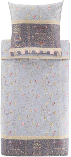 Bassetti OPLONTIS Bettwäsche + 2 Kissenhüllen aus 100% Baumwollsatin in der Farbe Grau G1, Maße: 200x200 + 2 K 80x80 cm - 9331448