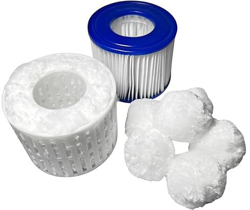 WiseWave Premium-Filtergehäusekorb Typ VI für Faserbälle (Bälle nicht im Lieferumfang enthalten) – kompatibel mit Bestway Lay Z Spa Coleman Whirlpools Inflation Portable Bubble Spas AirJet HydroJet