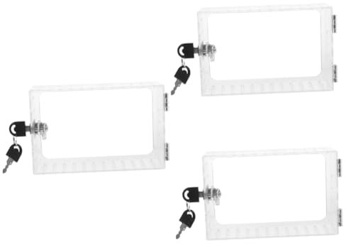Veemoon 3pcs Box Transparent Large Thermostat Protective Clamps Thermostat Enclosure Nest Thermostat Hose Clips Radiator Control Knob Fridge Safes Switch Locks Plastic