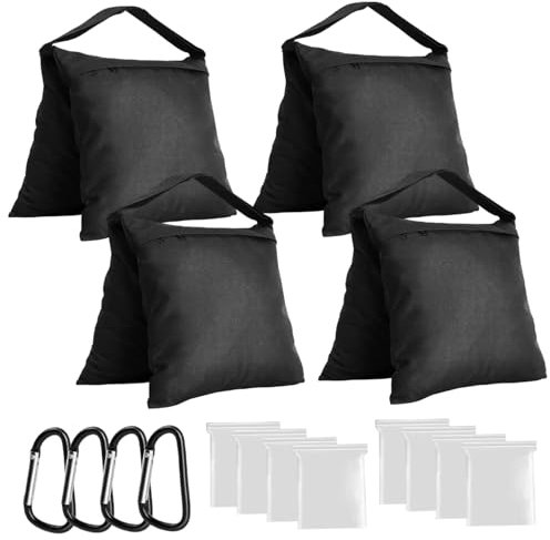 MOUNTTU Sandsäcke, 4er-Set, strapazierfähige Sandsäcke als Gewicht, für Lichtstativ-Fotografie, tragbare mit Griff für Fotostativ, Baldachin, Zelt, Schirmständer