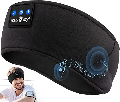 MUSICOZY Sleep Headphones,Ultra-Soft Wireless Headband Bluetooth for Side Sleepers, with 14H Playtime & Bluetooth 5.4, 4-in-1 Music Sleep Earphones for side sleeping