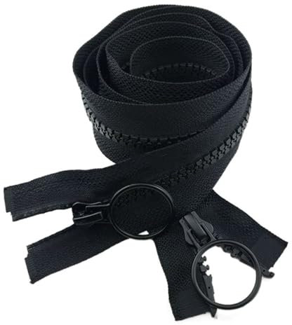 SYBNIKOLF Cerniere 60-200 cm Cerniere a Doppio cursore Open-End Giacca Zip in plastica Zip for Cucire Indumenti Fai da Te Cerniera for con Apertura a Due Vie(100CM-NO5)