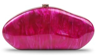 blinkgooblink Damen clutch in pink, Elegante geldbörse damen & Braut Handtasche aus Hochwertigem Acryl mit Kette, Perfekt für Hochzeit, Party, Abschlussball, Abendmode