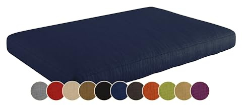sunnypillow Palettenkissen für Gartenmöbel - Sitzkissen 120x60x15 cm - Palettenauflage für Palettensofa für Haus und Garten - Palettenpolster, Sitzpolster für Palettenmöbel - Kissen Blau
