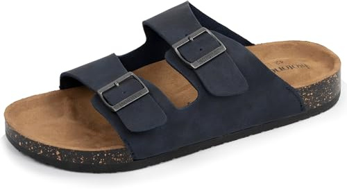 Isotoner Sandales homme à doubles bride, semelle intérieur patch talon ultra confortables, 46 EU, marine