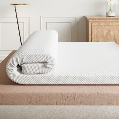 Visco Therapy Memory Foam, Firm Comfort, 3Inch (7.5cm) Mattress Topper with Free Luxury Cover (EU King (160x200cm))