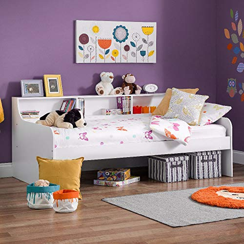 happybeds Grace White Wooden Day Bed, 3ft Single, Pocket Sprung Mattress