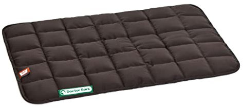 Doctor Bark Hundedecke – weiche, hochwertige Hundematte für kleine Hunde/Welpen, robuste Indoor-Outdoor Liegedecke, waschbar bis 95 °C (Gr. S, 65x50 cm, Braun)