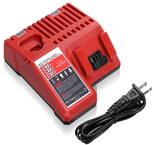 Powerextra 18V Replacement Rapid Charger for Milwaukee M12 & for M18, Compatible with 48-59-1812/48-11-2420/48-11-2440/48-11-1820/48-11-1840/48-11-1850/48-11-1815/48-11-1890