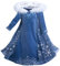 Eleasica Kostüm Kinder Eiskönigin Lange Ärmel Kleid Prinzessin Elsa Mädchen Geburtstag Weihnachten Verkleidung Frozen Diademe Zauberstab Zopf 3-8 Jahre Halloween Fasching Cosplay,Blau,120