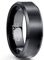 NUNCAD 8mm Ring Schwarz Herren Damen Partner aus Wolfram Gebürstet für Hochzeit Valentinstag Geburtstag Partnerschaft