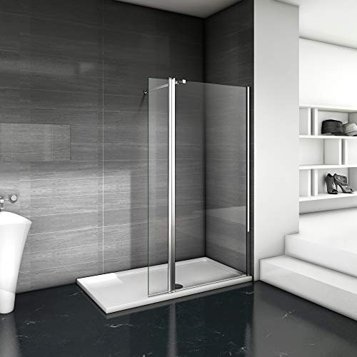 Paroi de douche 110x200cm avec un volet retour en 40cm paroi de douche à l'italienne avec une barre de fixation extensible